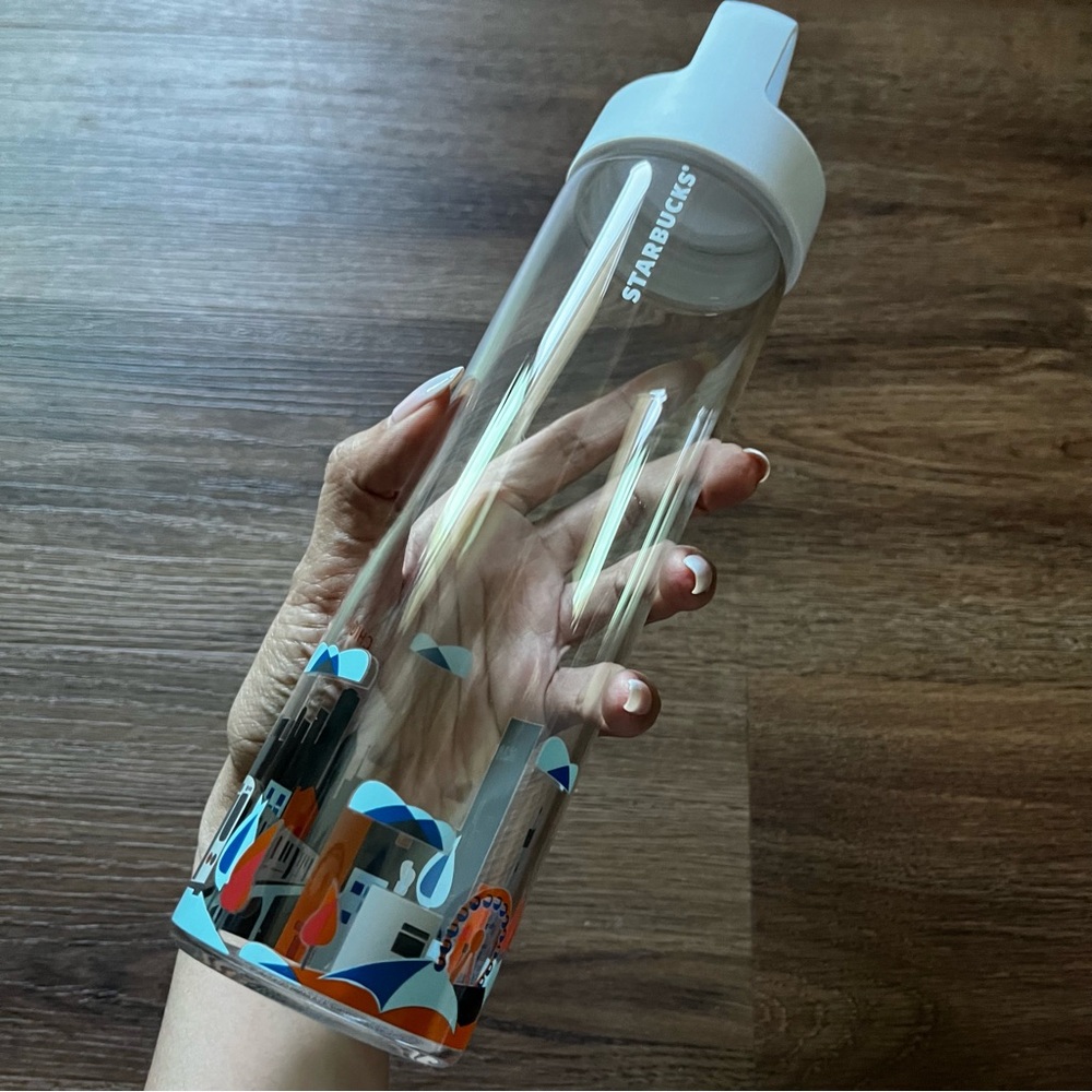 New Starbucks Chicago You Are Here 18.5 Oz  Glass Water Bottle Never Used 2016